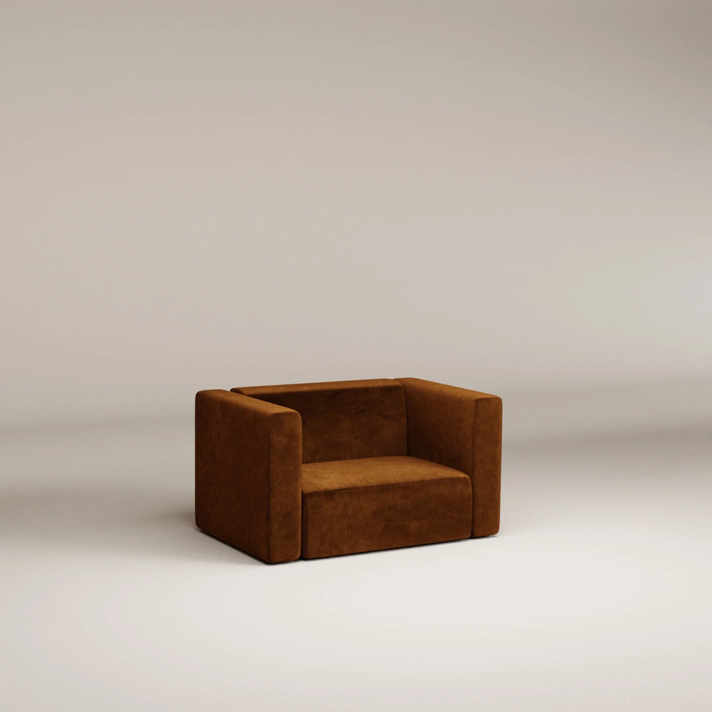 Image Fauteuil Agar Velours gratté • Cognac