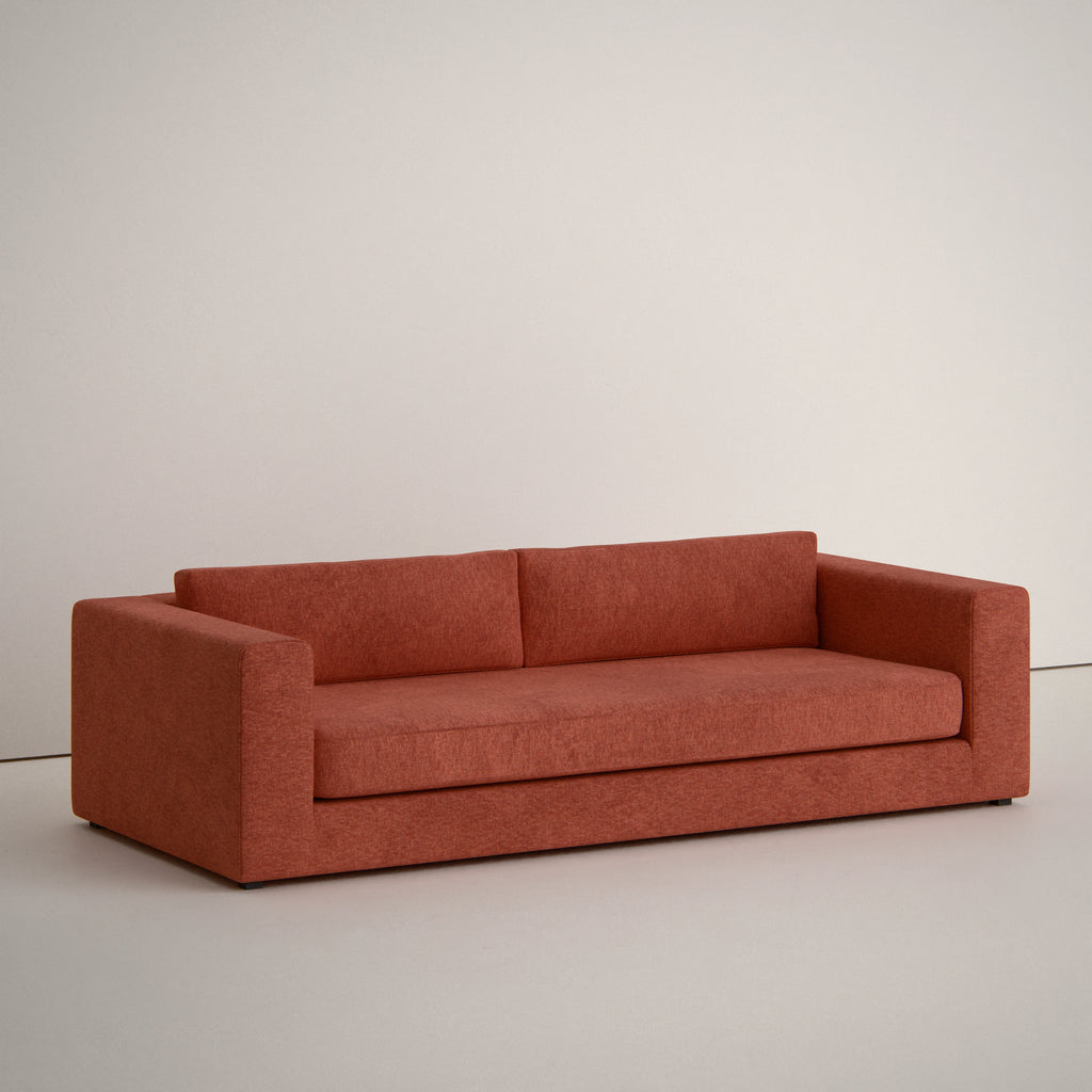 Image Canapé droit Bellechasse light 3 places • Profondeur 110 cm • Velours strié • Sierra • Très bon état