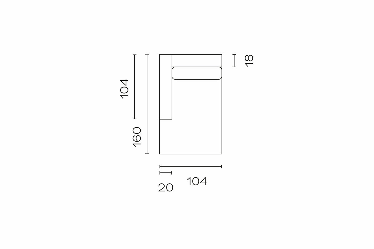 Méridienne Bellechasse light (160 x 104 cm) - Velours gratté - Cognac - Gauche face canapé - Neuve