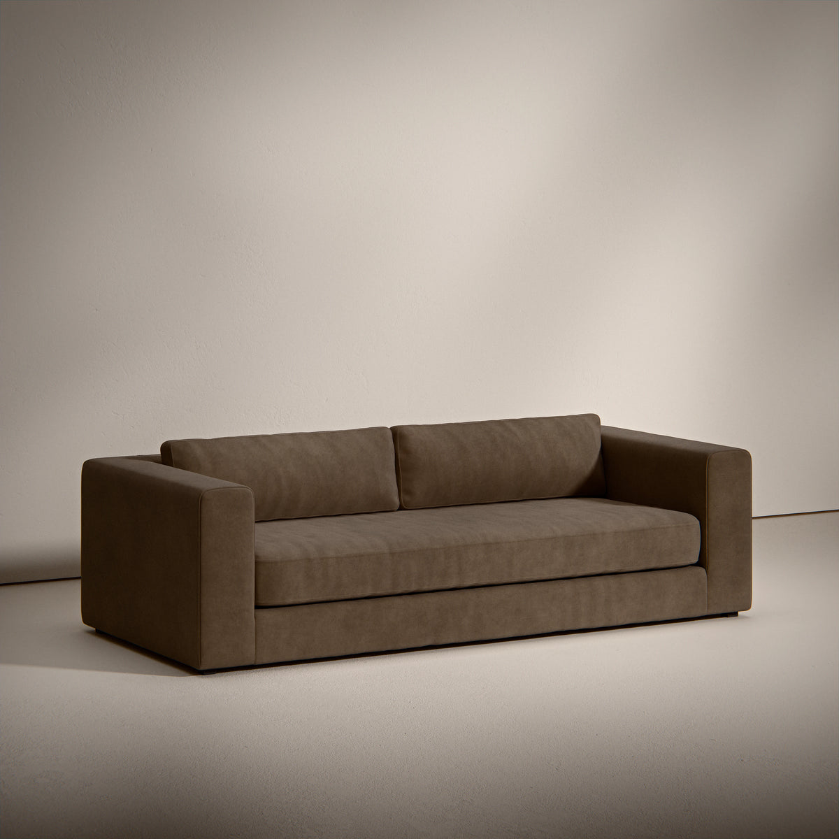 Canapé droit 2,5 places Bellechasse light profondeur 100 cm - Coton lin - Darkbrown - Bon état