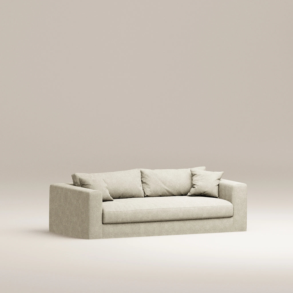 Image Removable straight sofa Bellechasse light 2.5 seats • 2 parts • Felted wool • Natural