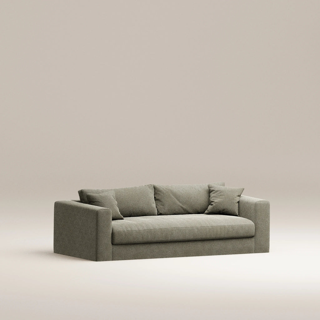 Image Canapé droit déhoussable Bellechasse light 2,5 places • Profondeur 100 cm • 2 parties • Velours strié • Earth