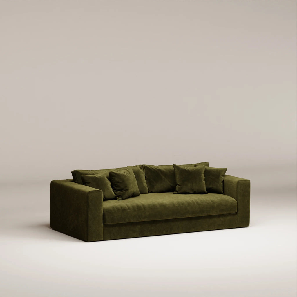 Image Canapé droit Bellechasse light 2,5 places • Profondeur 100 cm • Velours gratté • Moss