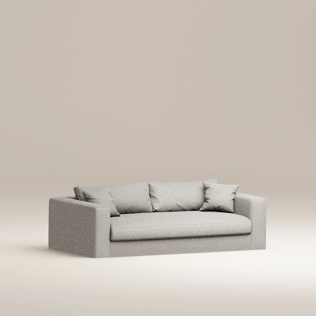 Image Canapé droit déhoussable Bellechasse light 2,5 places • Profondeur 110 cm • 2 parties • Coton lin • Pearl