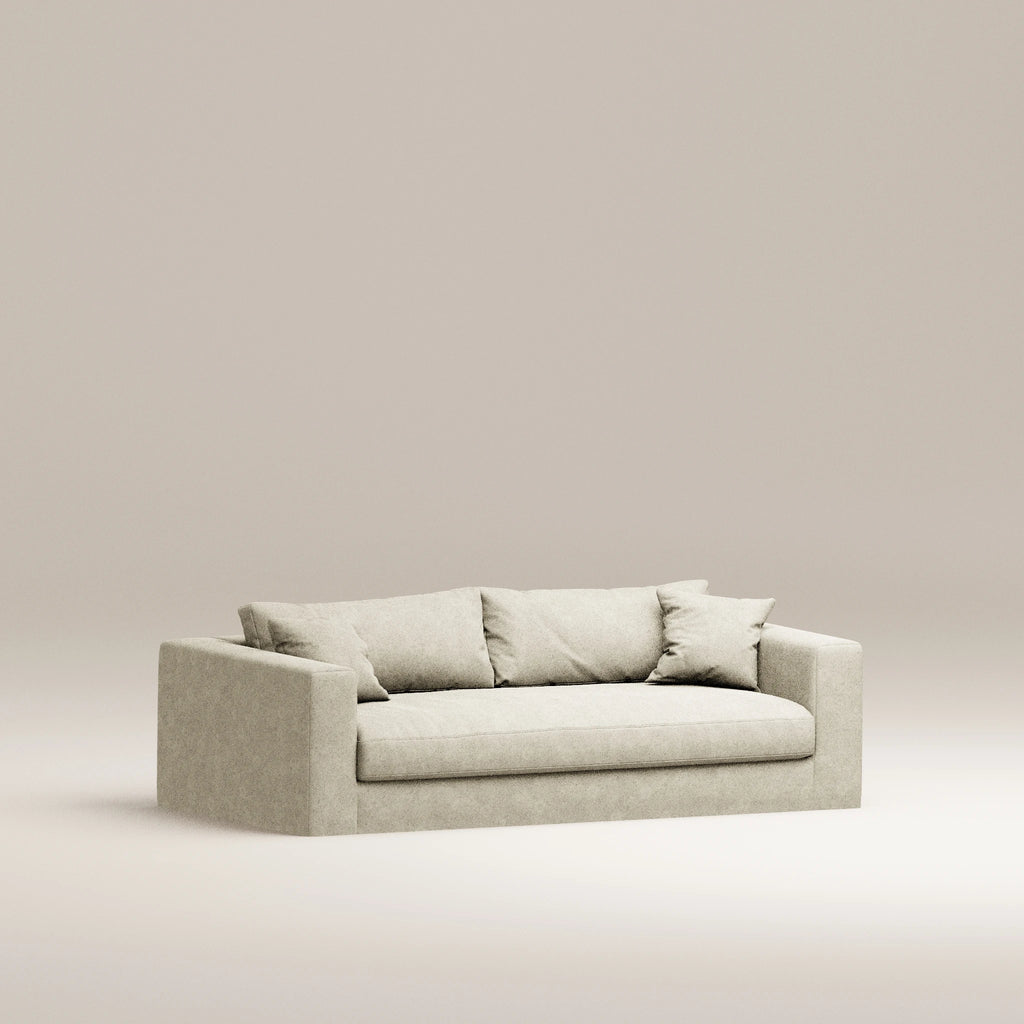Image Removable straight sofa Bellechasse light 2.5 seats • Felted wool • Natural