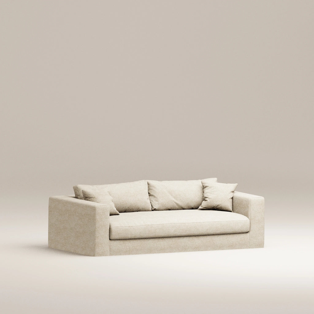 Image Canapé droit déhoussable Bellechasse light 2,5 places • Profondeur 110 cm • Tissu chenillé • Natural