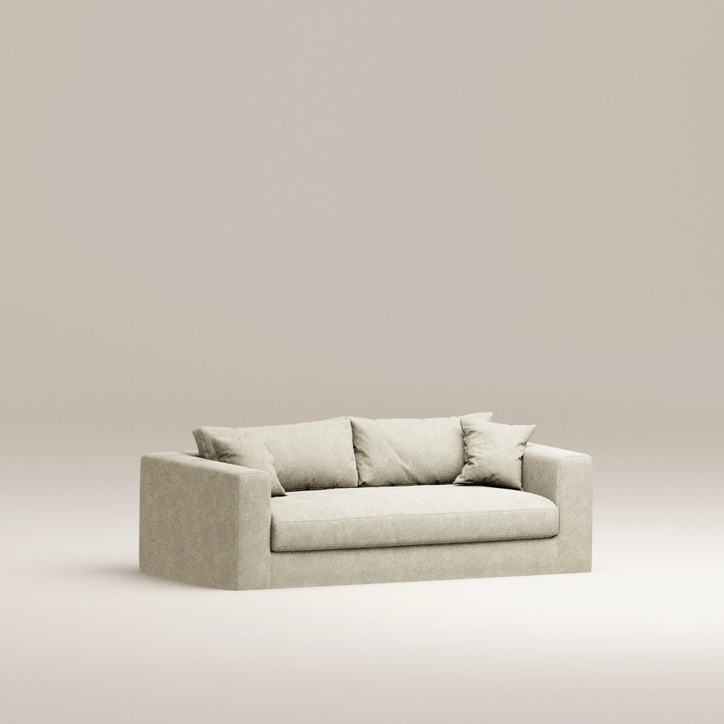 Image Removable straight sofa Bellechasse light 2 seats • Felted wool • Natural