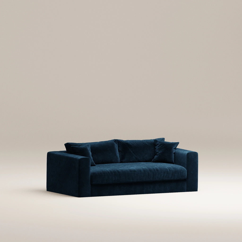 Image Canapé droit déhoussable Bellechasse light 2 places • Profondeur 100 cm • 2 parties • Velours brut • Darkblue