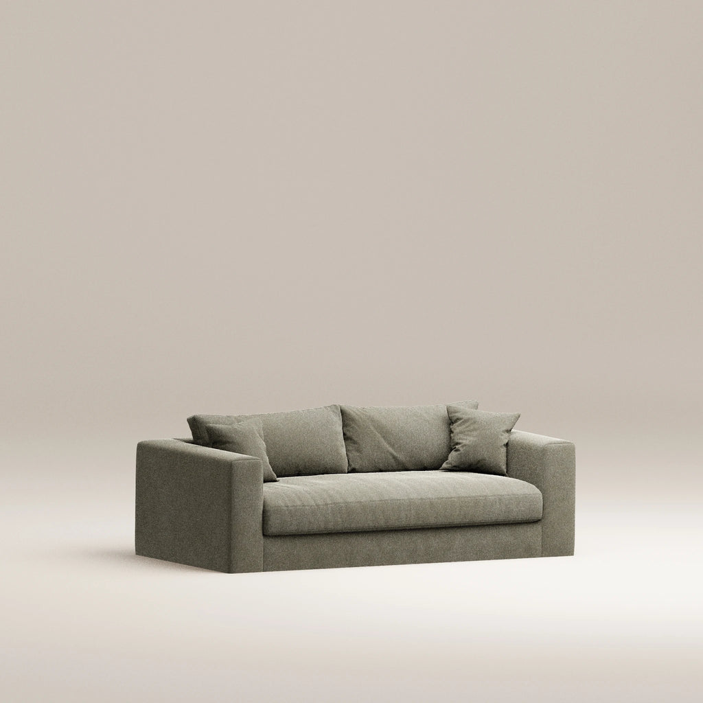 Image Canapé droit déhoussable Bellechasse light 2 places • Profondeur 100 cm • 2 parties • Velours strié • Earth