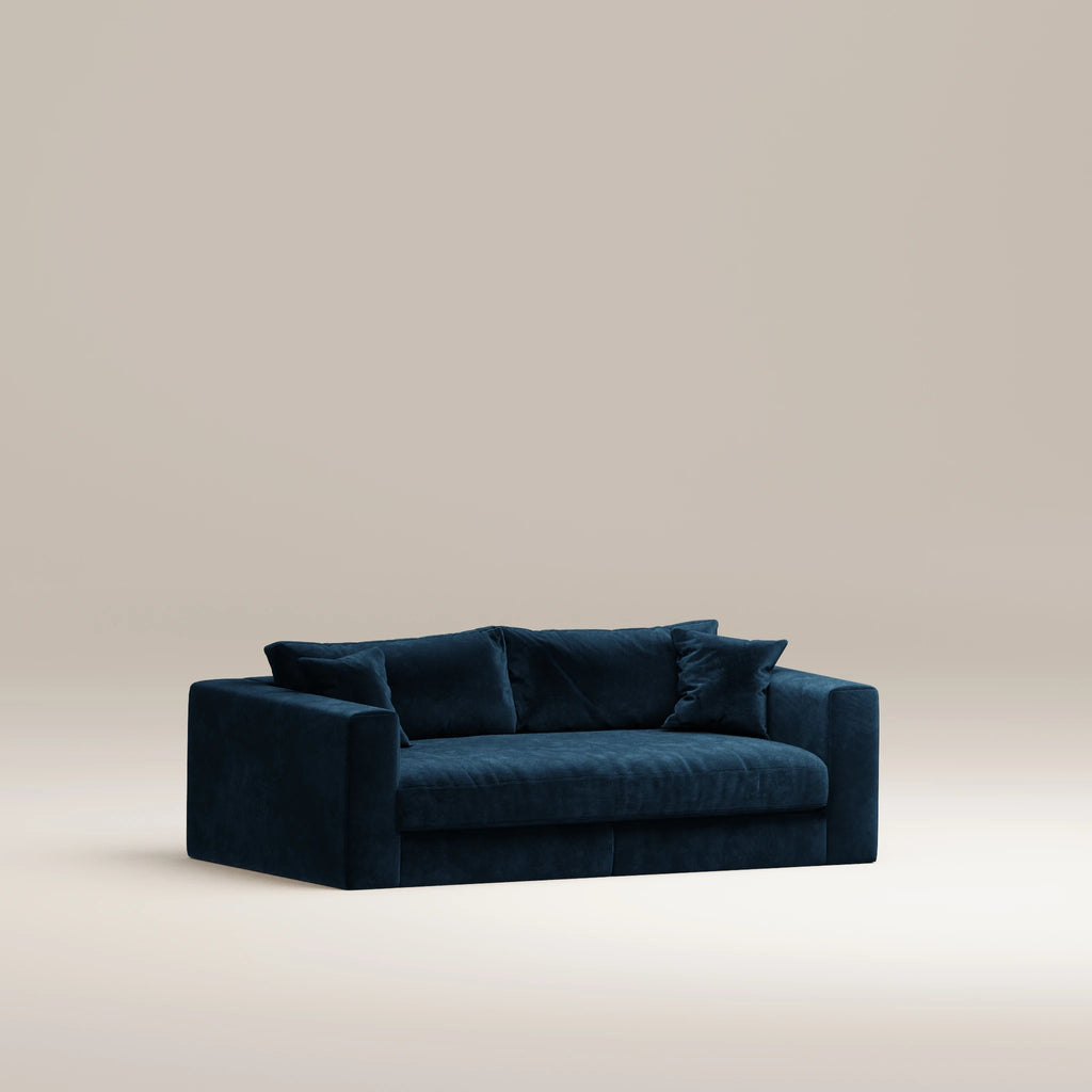 Image Canapé droit Bellechasse light 2 places • Profondeur 110 cm • 2 parties • Velours brut • Darkblue