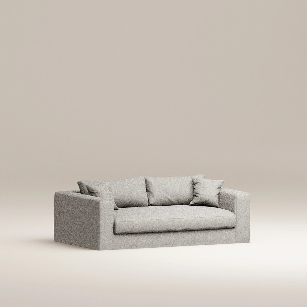 Image Canapé droit déhoussable Bellechasse light 2 places • Profondeur 110 cm • 2 parties • Coton lin • Pearl