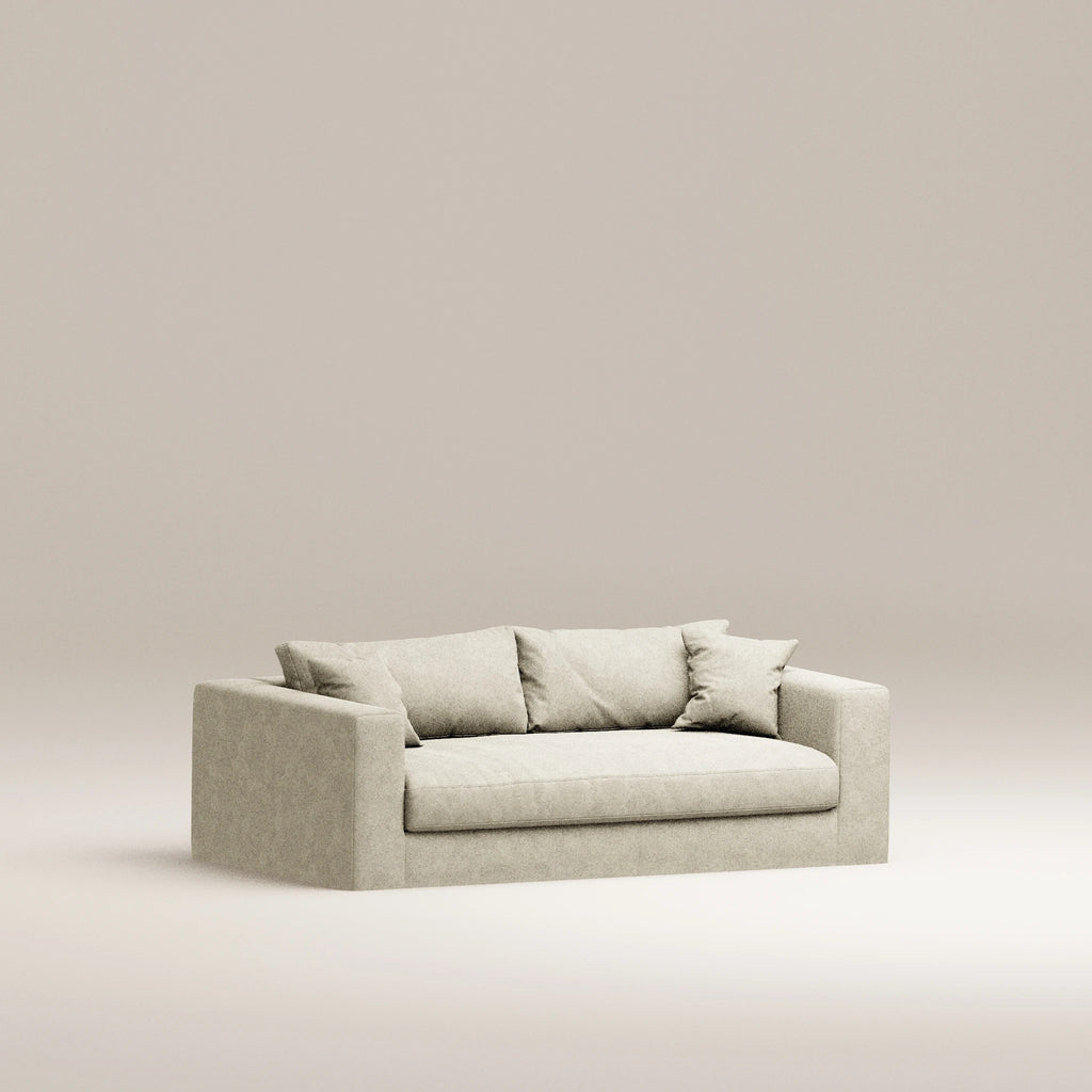 Image Removable straight sofa Bellechasse light 2 seats • 2 parts • Felted wool • Natural