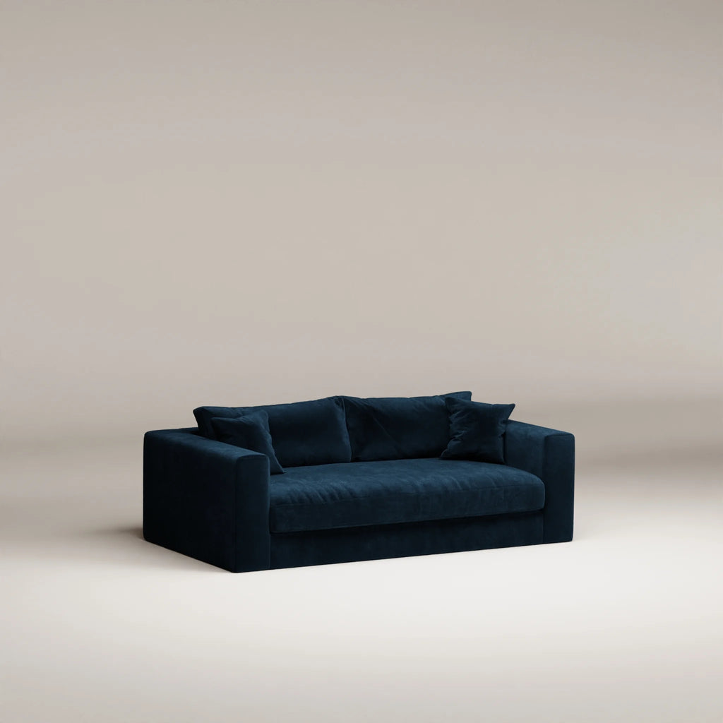 Image Canapé droit Bellechasse light 2 places • Profondeur 110 cm • 2 parties • Velours brut • Darkblue