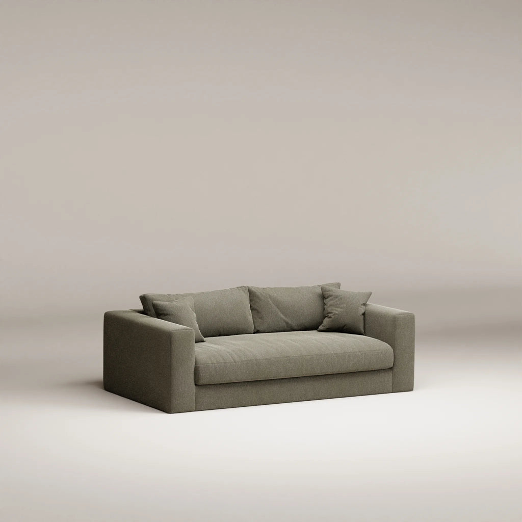 Image Canapé droit Bellechasse light 2 places • Profondeur 110 cm • 2 parties • Velours strié • Earth