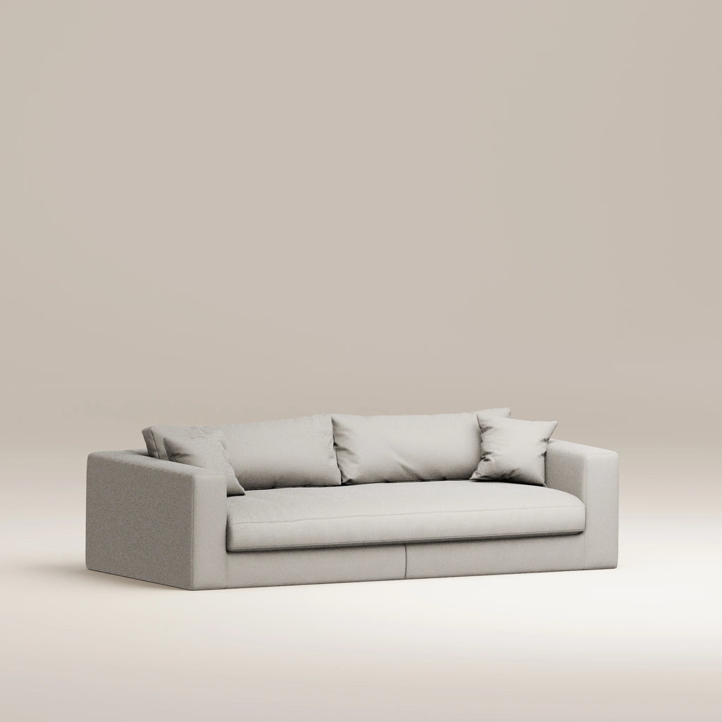 Image Canapé droit Bellechasse light 3 places • Profondeur 110 cm • 2 parties • Coton lin • Pearl