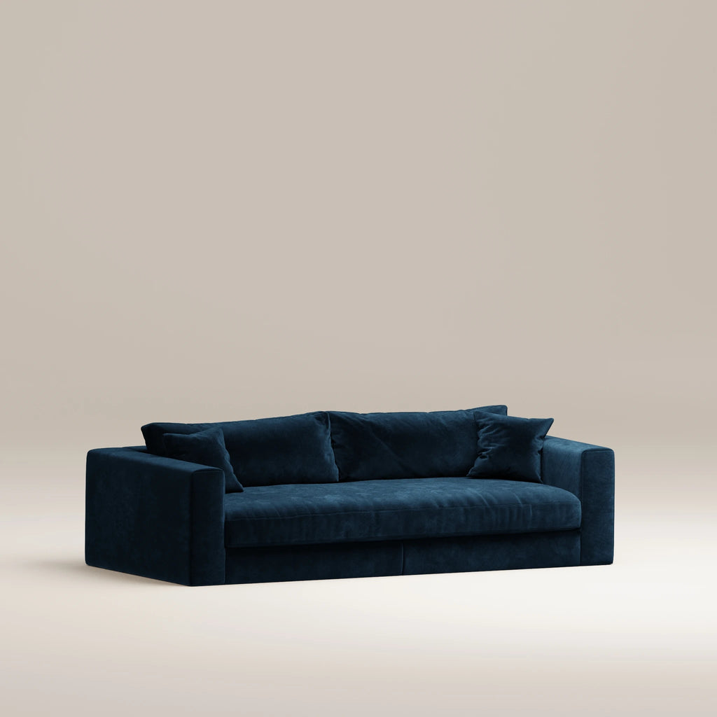 Image Canapé droit Bellechasse light 3 places • Profondeur 110 cm • 2 parties • Velours brut • Darkblue