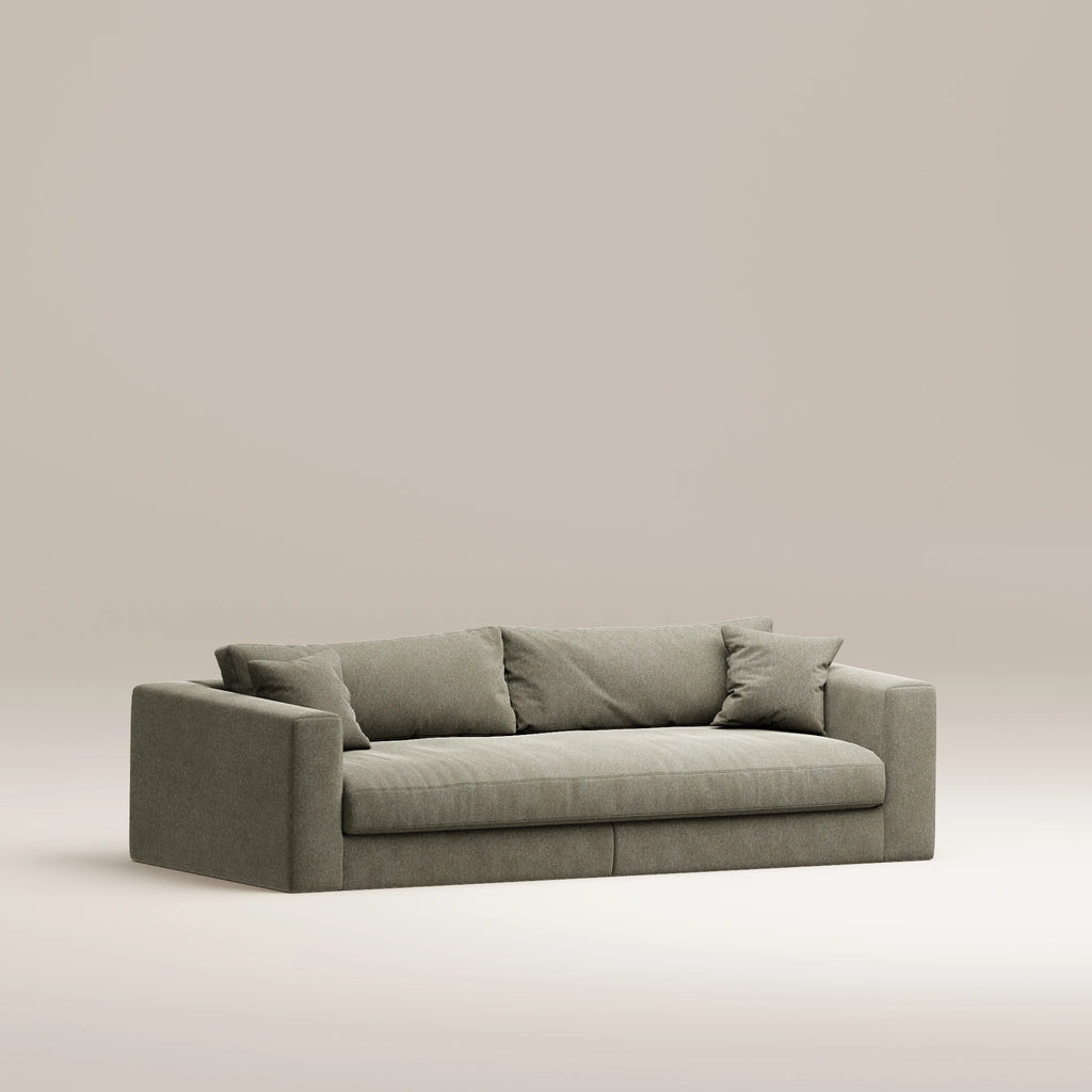 Image Canapé droit Bellechasse light 3 places • Profondeur 110 cm • 2 parties • Velours strié • Earth