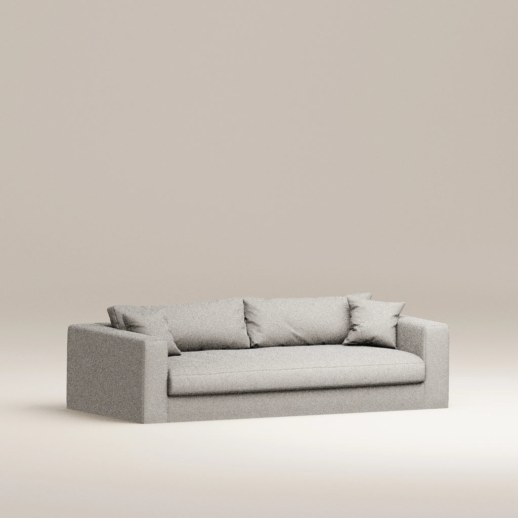 Image Canapé droit déhoussable Bellechasse light 3 places • Profondeur 110 cm • 2 parties • Coton lin • Pearl