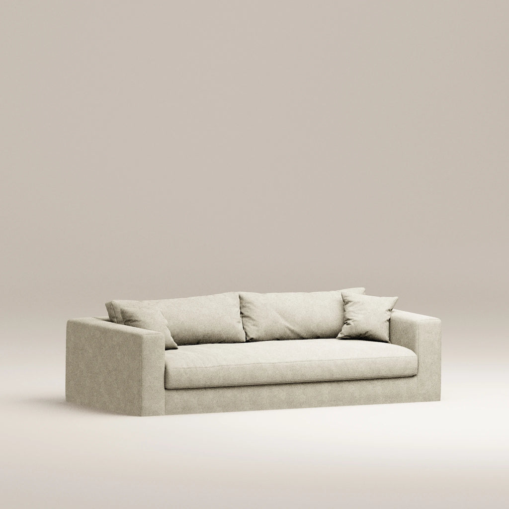 Image Removable straight sofa Bellechasse light 3 seats • Felted wool • Natural