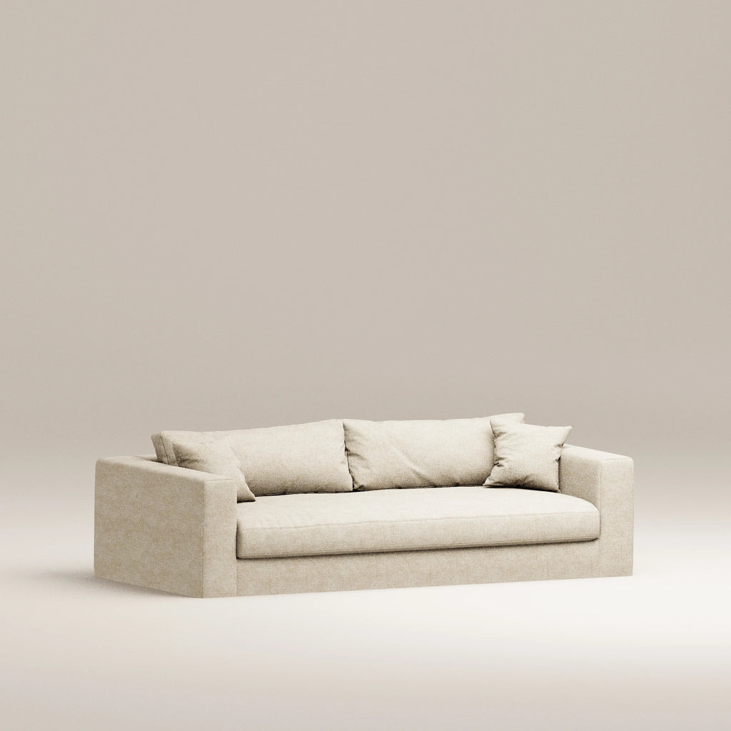 Image Canapé droit déhoussable Bellechasse light 3 places • Profondeur 110 cm • Tissu chenillé • Natural