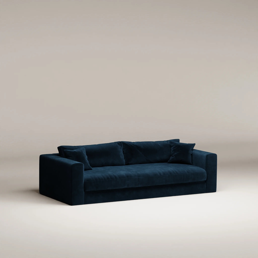Image Canapé droit Bellechasse light 3 places • Profondeur 110 cm • 2 parties • Velours brut • Darkblue