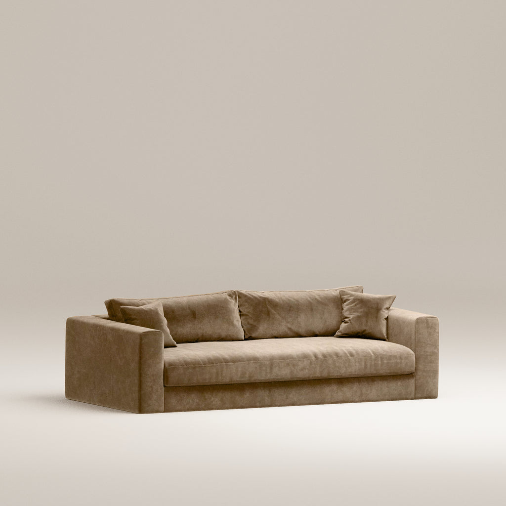 Image Canapé droit 3 places Bellechasse light Velours gratté • Beige • Neuf