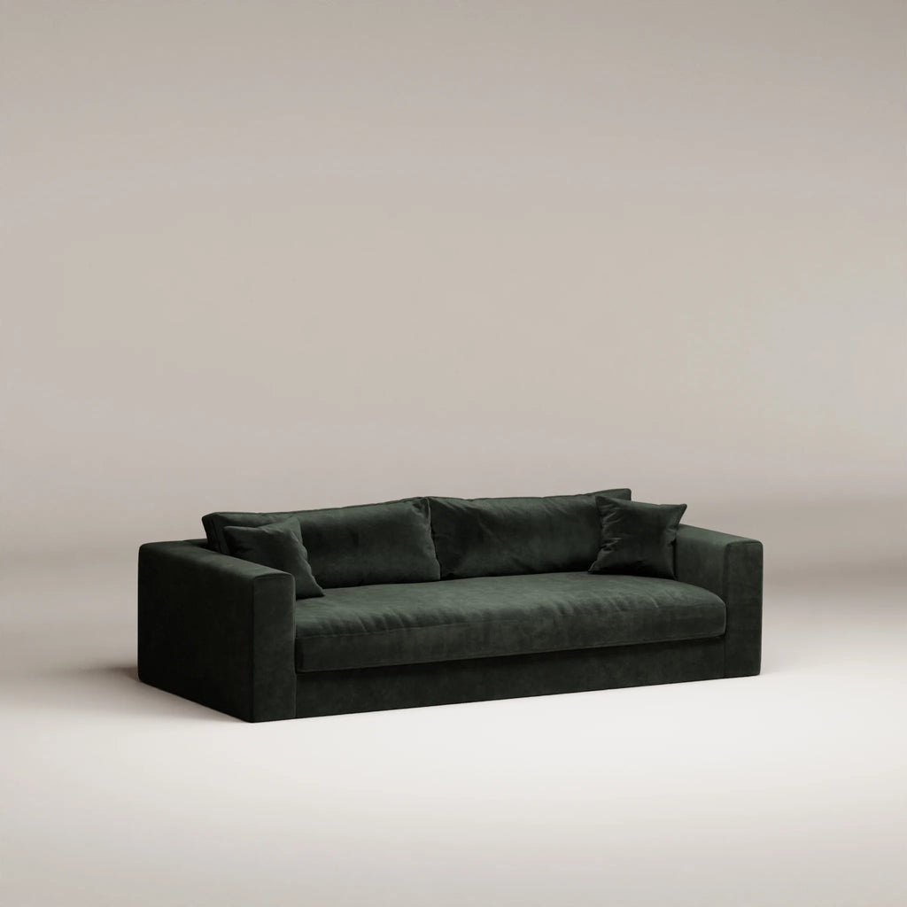 Image Canapé droit Bellechasse light 3 places • Profondeur 110 cm • 2 parties • Velours gratté • Hunter