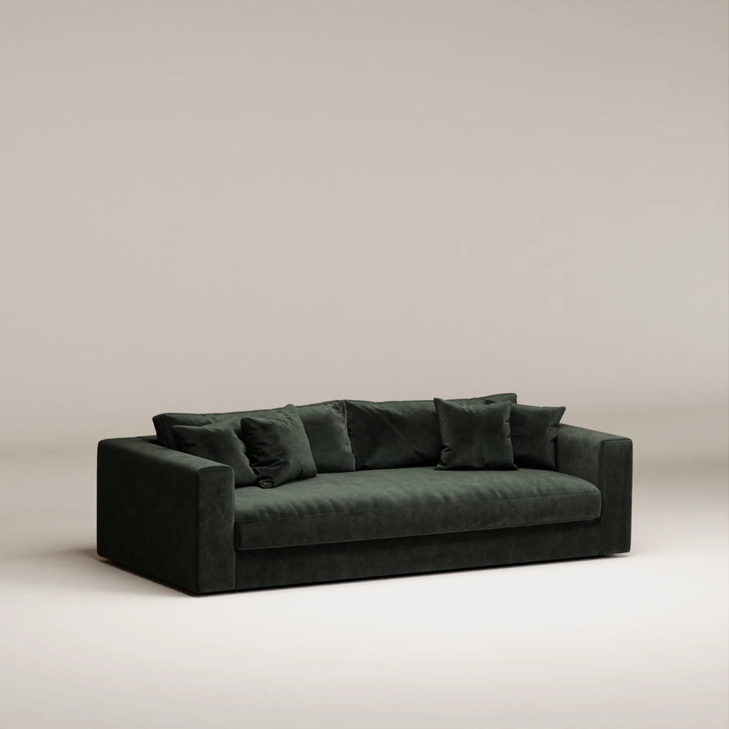 Image Canapé droit Bellechasse light 3 places • Profondeur 110 cm • Velours gratté • Hunter
