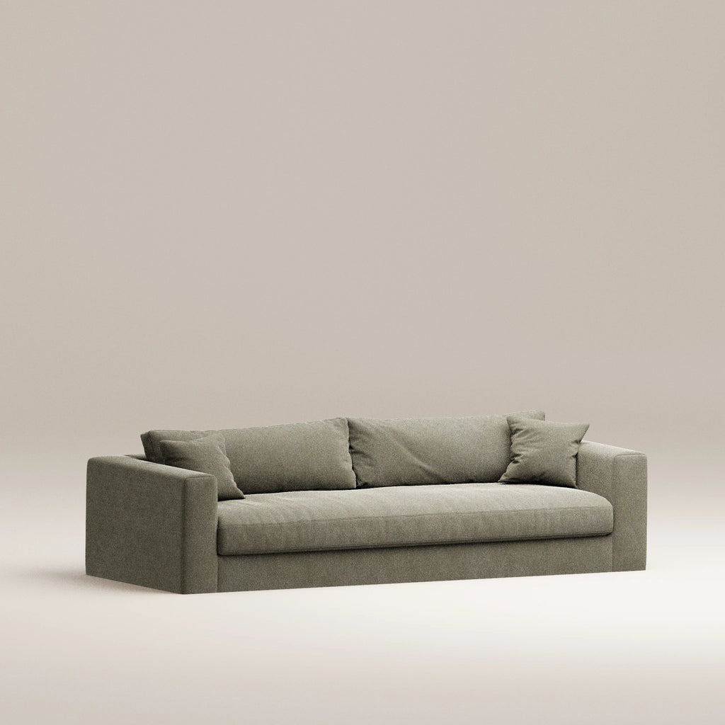 Image Canapé droit déhoussable Bellechasse light 4 places • Profondeur 100 cm • 2 parties • Velours strié • Earth