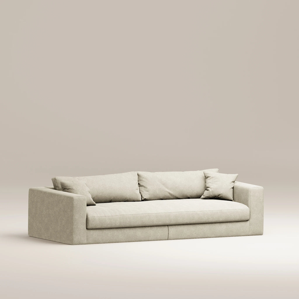 Image Straight sofa Bellechasse light 4 seats • 2 parts • Felted wool • Natural