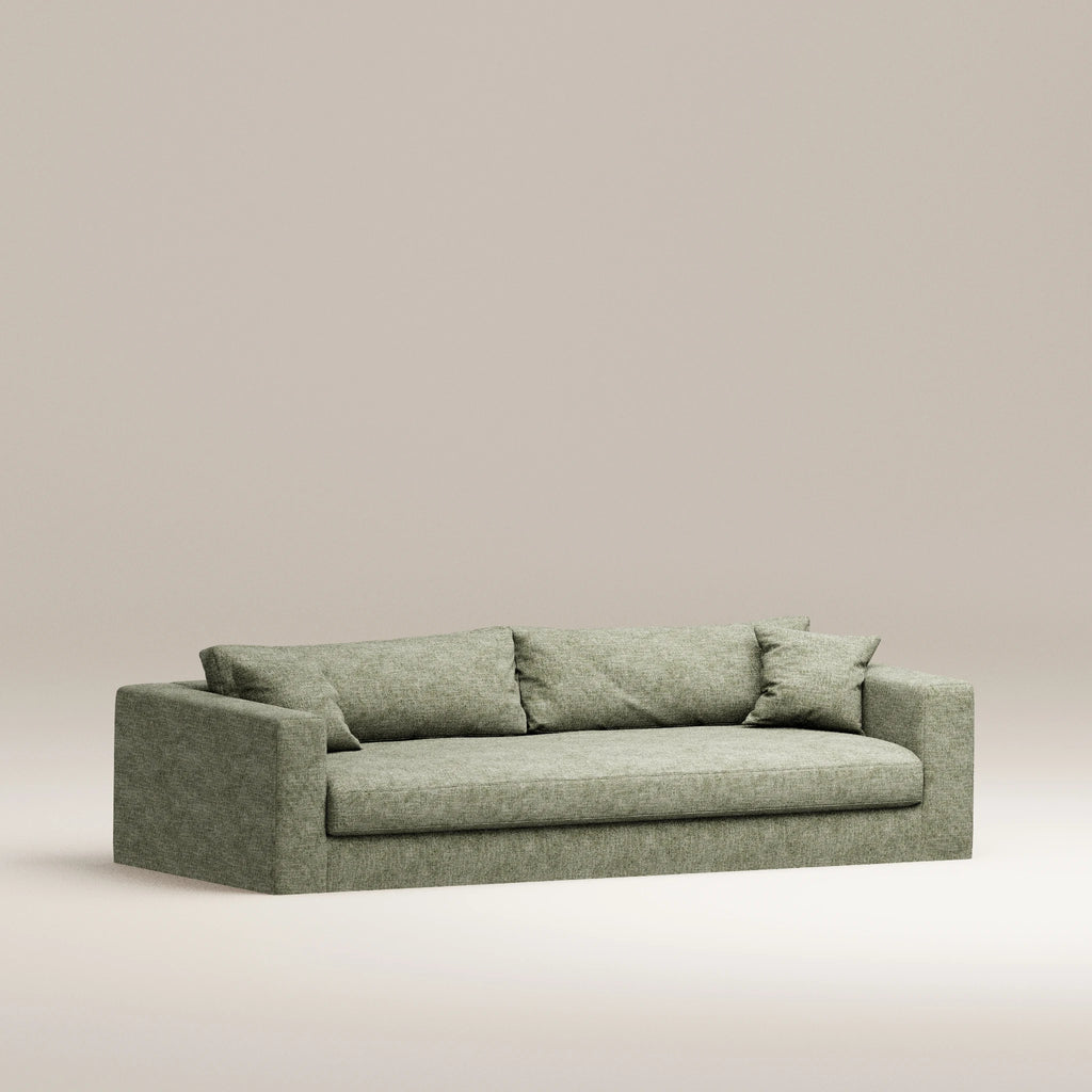 Image Canapé droit déhoussable Bellechasse light 4 places • Profondeur 110 cm • Tissu chenillé • Forest