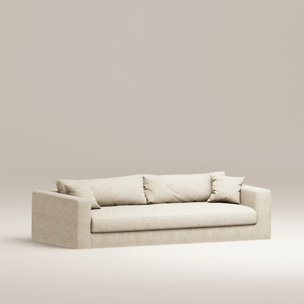 Image Canapé droit déhoussable Bellechasse light 4 places • Profondeur 110 cm • Tissu chenillé • Natural