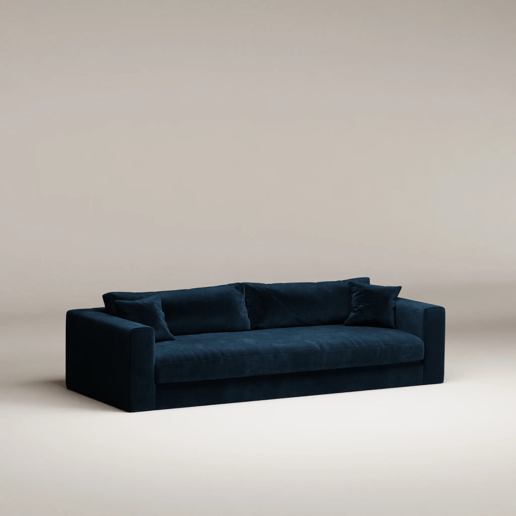 Image Canapé droit Bellechasse light 4 places • Profondeur 110 cm • 2 parties • Velours brut • Darkblue