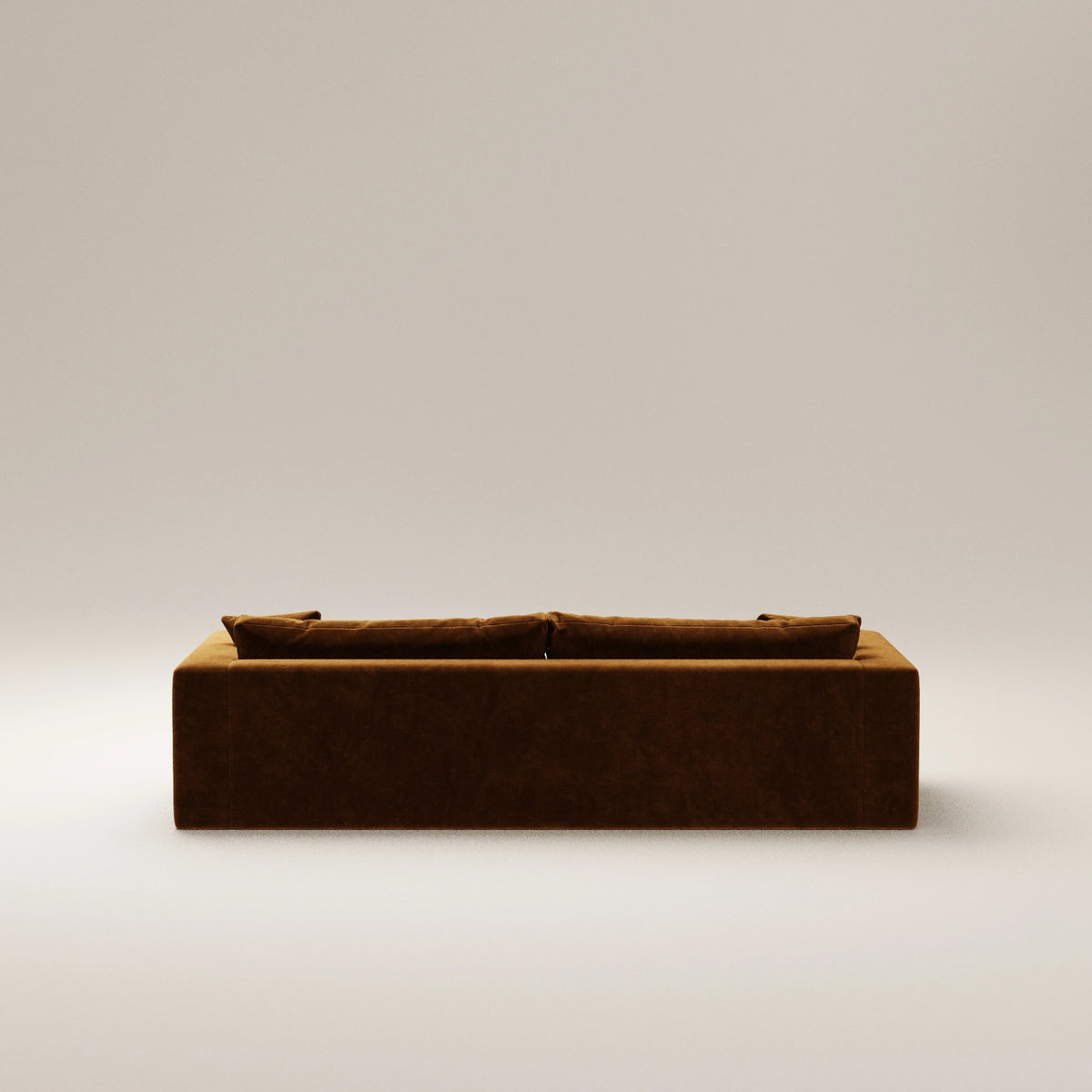 Canapé droit Bellechasse light - 4 places - Profondeur 110 cm - Velours gratté - Cognac - Bon état