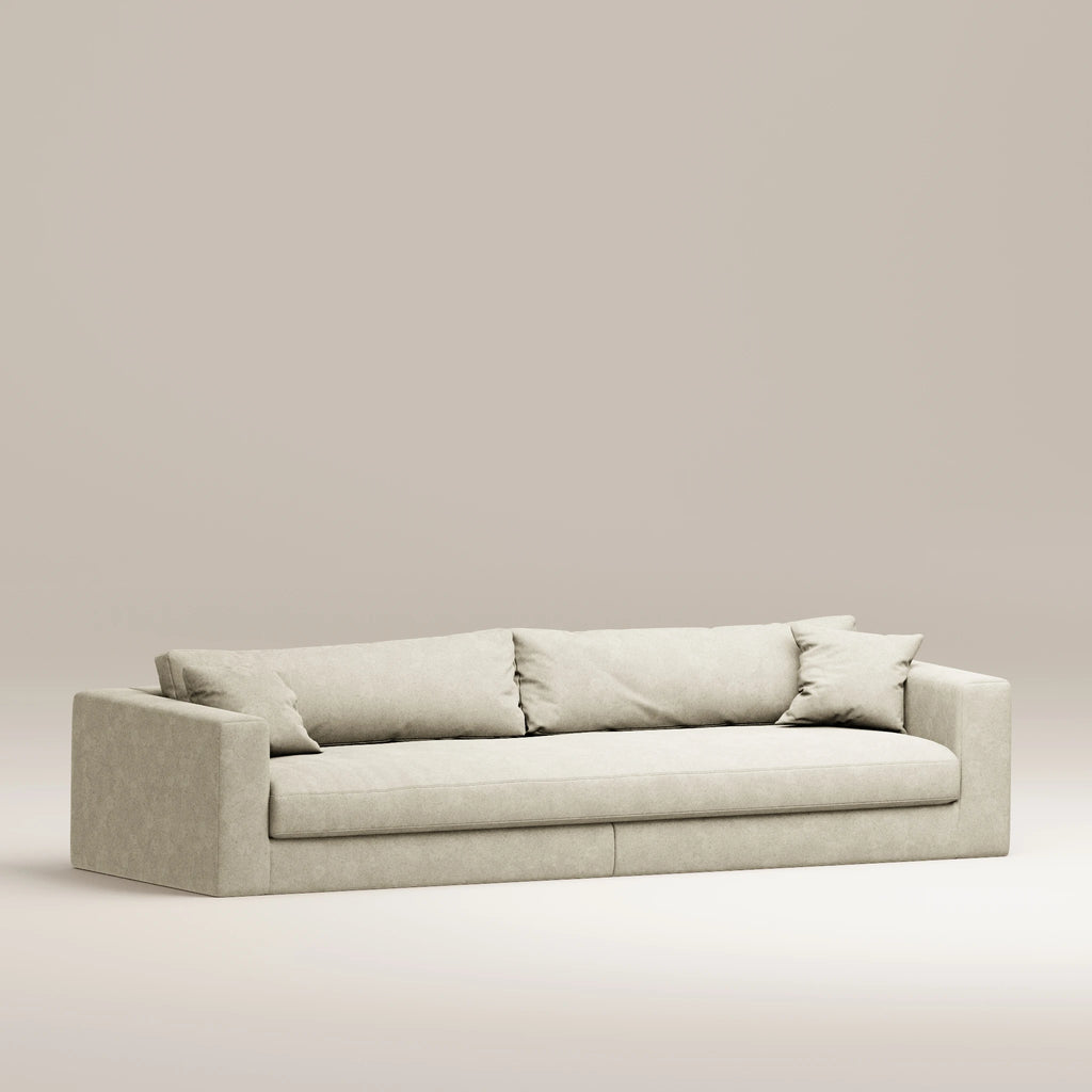 Image Straight sofa Bellechasse light 5 seats • 2 parts • Felted wool • Natural