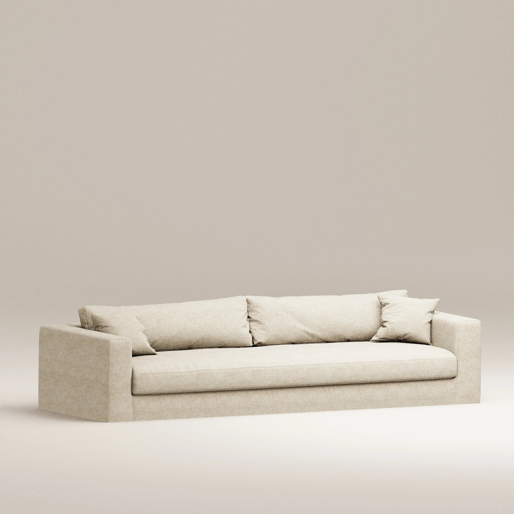 Image Canapé droit déhoussable Bellechasse light 5 places • Profondeur 100 cm • Tissu chenillé • Natural