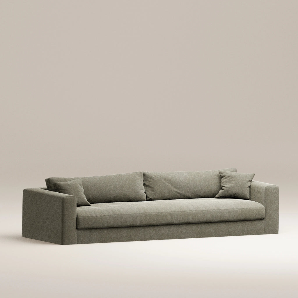 Image Canapé droit déhoussable Bellechasse light 5 places • Profondeur 100 cm • 2 parties • Velours strié • Earth