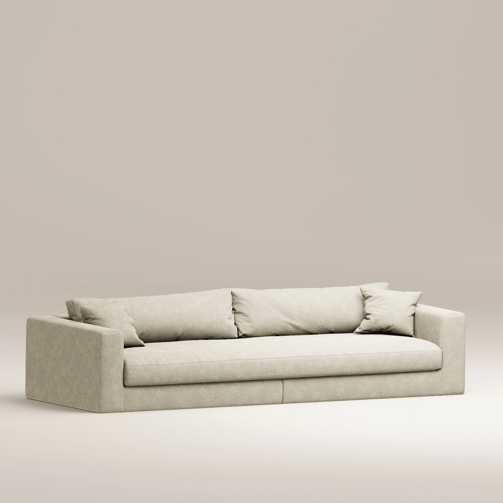 Image Straight sofa Bellechasse light 5 seats • 2 parts • Felted wool • Natural