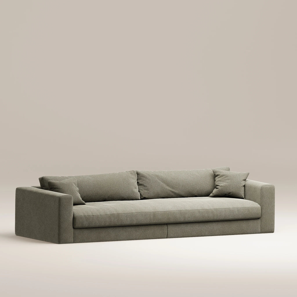 Image Canapé droit Bellechasse light 5 places • Profondeur 110 cm • 2 parties • Velours strié • Earth