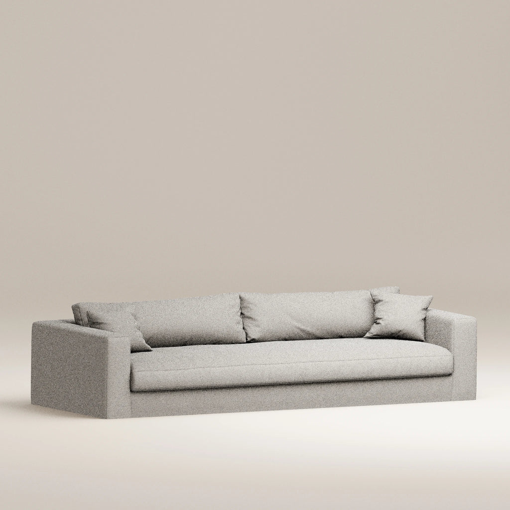 Image Canapé droit déhoussable Bellechasse light 5 places • Profondeur 110 cm • 2 parties • Coton lin • Pearl