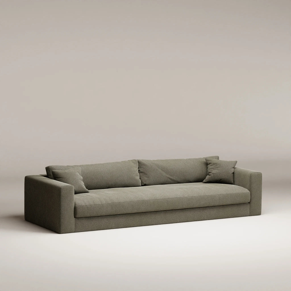 Image Canapé droit Bellechasse light 5 places • Profondeur 110 cm • 2 parties • Velours strié • Earth