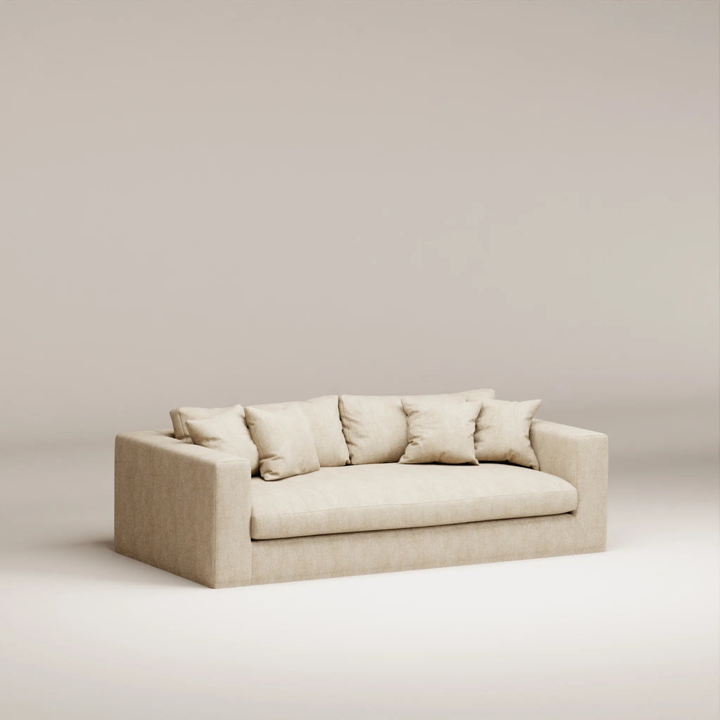 Image Canapé droit déhoussable Bellechasse light 2,5 places • Profondeur 110 cm • Tissu chenillé • Natural
