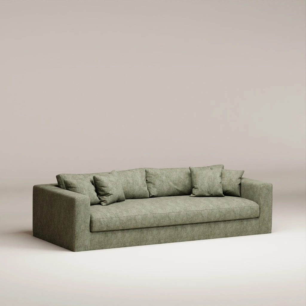 Image Canapé droit déhoussable Bellechasse light 4 places • Profondeur 110 cm • Tissu chenillé • Forest