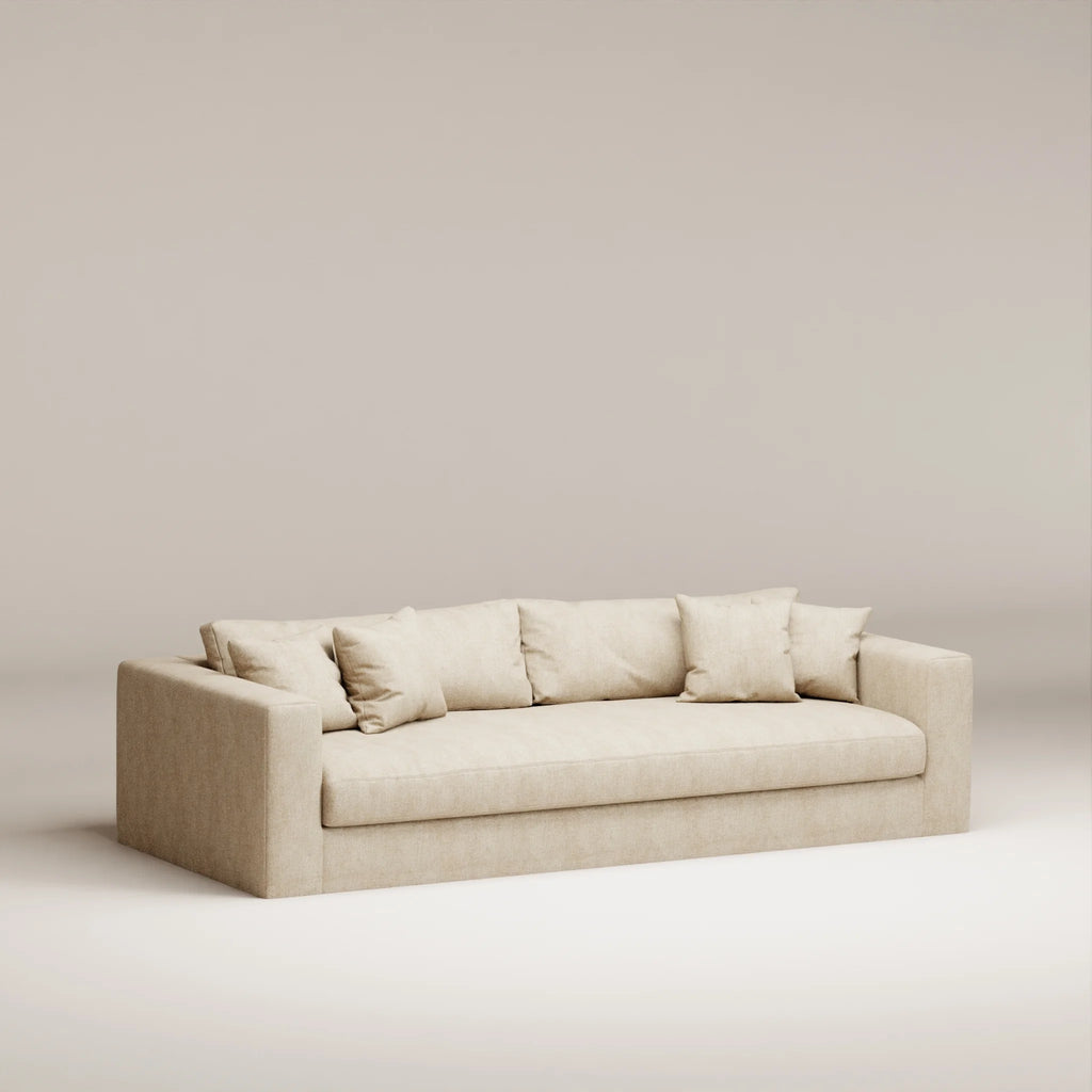 Image Canapé droit déhoussable Bellechasse light 4 places • Profondeur 110 cm • Tissu chenillé • Natural