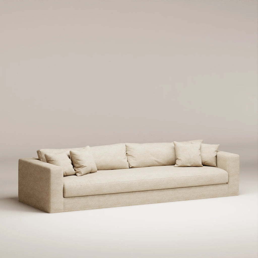 Image Canapé droit déhoussable Bellechasse light 5 places • Profondeur 100 cm • Tissu chenillé • Natural