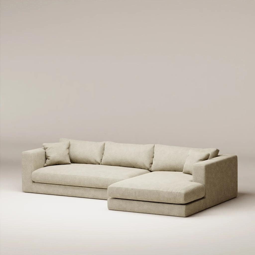 Image Corner Bellechasse light 3 • RIGHT • Felted wool • Natural