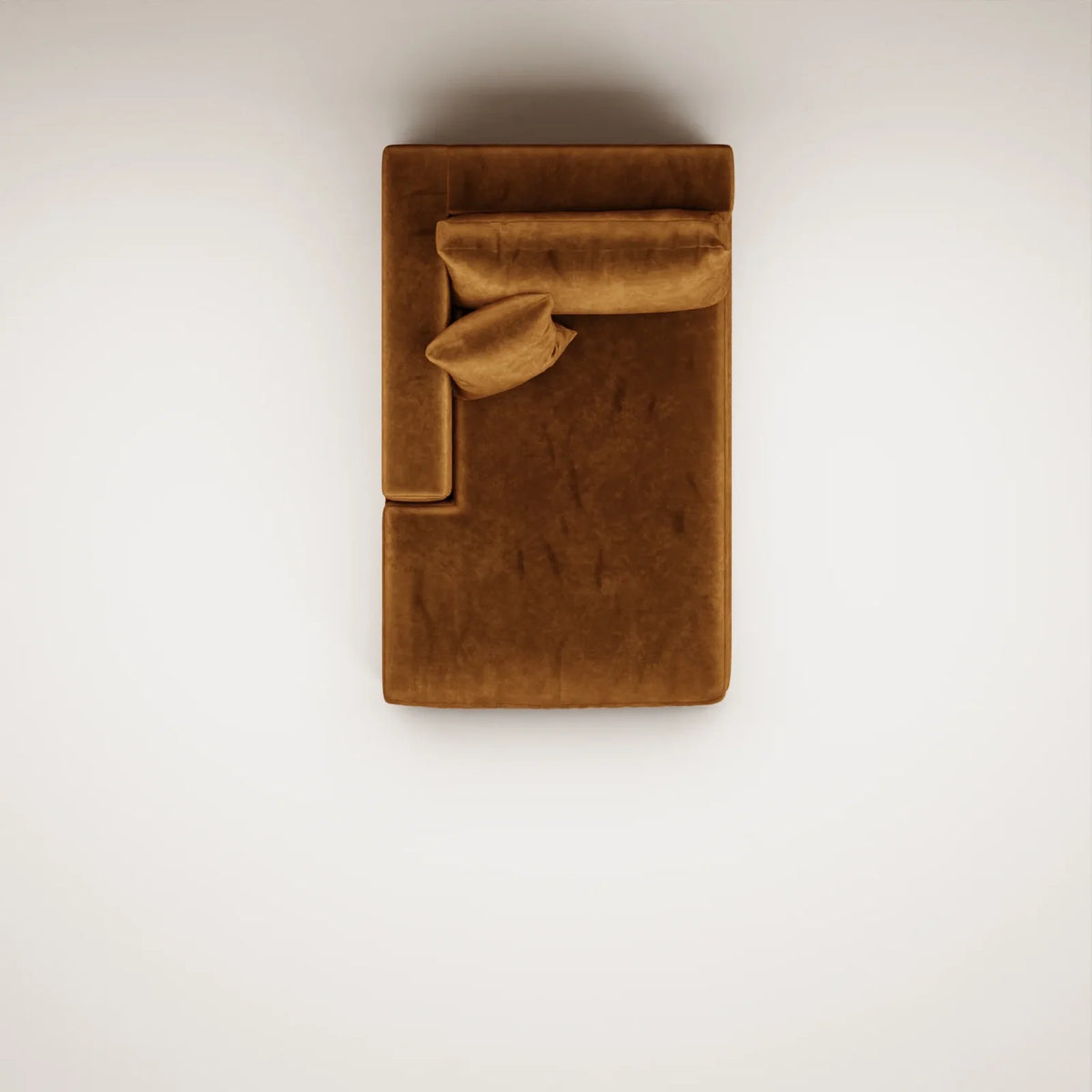 Méridienne Bellechasse light (160 x 104 cm) - Velours gratté - Cognac - Gauche face canapé - Neuve