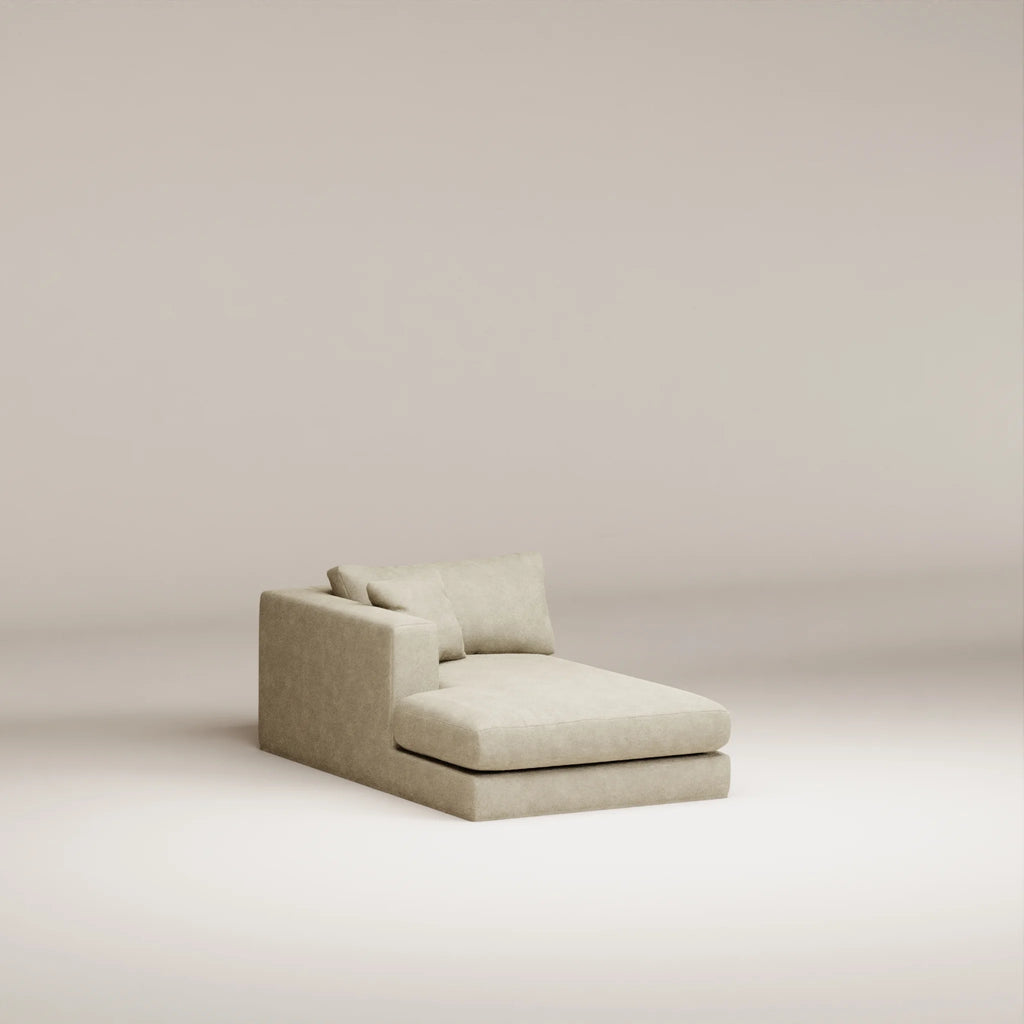 Image Removable chaise longue Bellechasse light 160 cm • LEFT • Felted wool • Natural