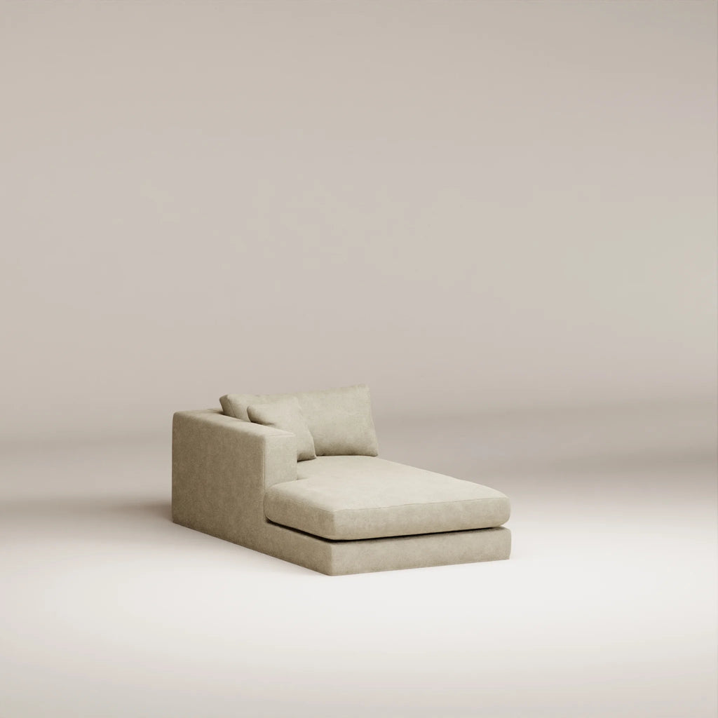 Image Removable chaise longue Bellechasse light 170 cm • LEFT • Felted wool • Natural