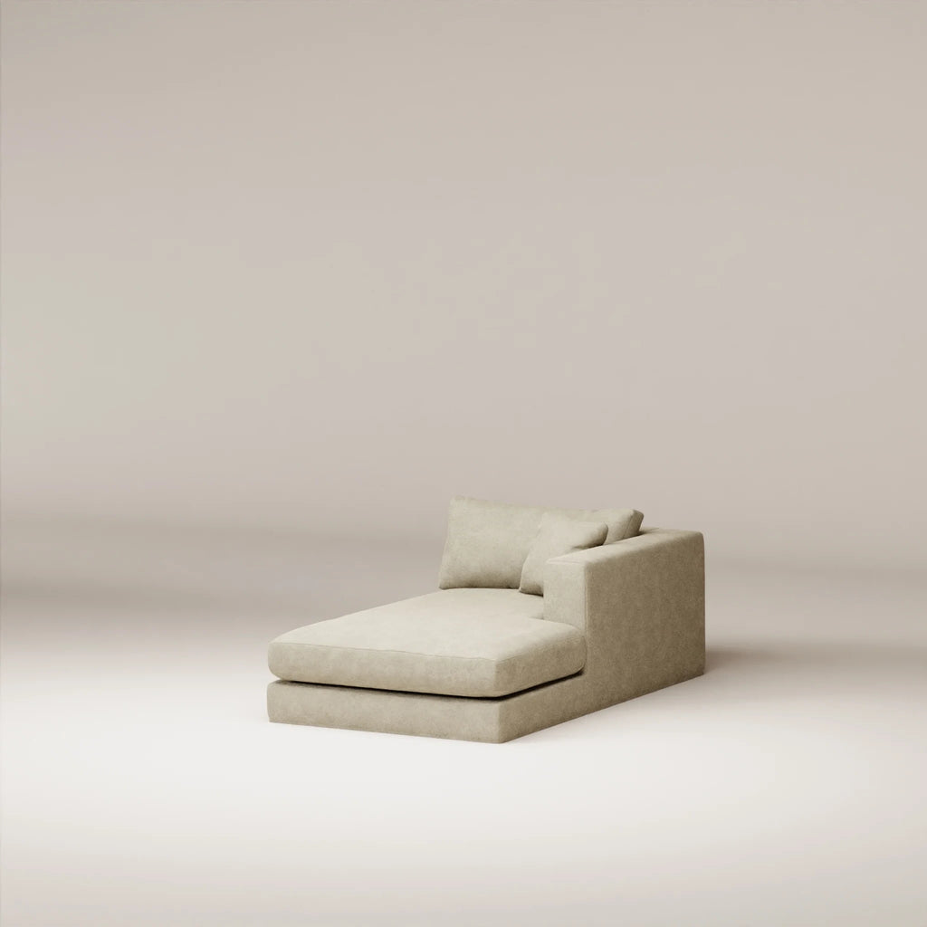 Image Removable chaise longue Bellechasse light 170 cm • RIGHT • Felted wool • Natural